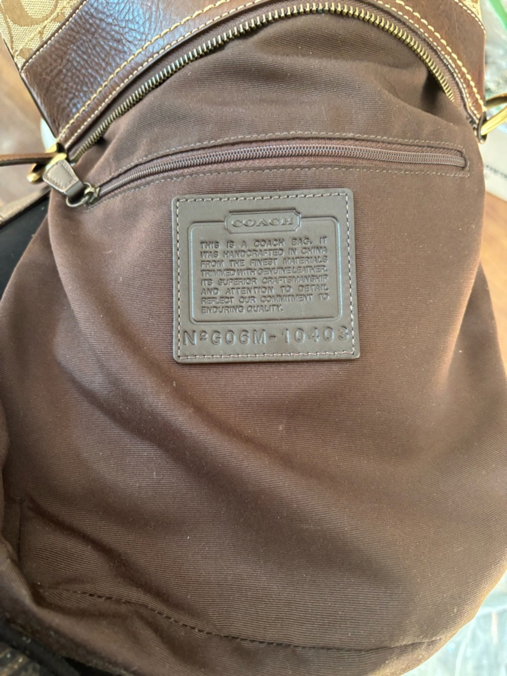 Coach VINTAGE G06M-10403 Signature Tan Jacquard Medium Convertible Duffle EUC - Picture 15 of 16